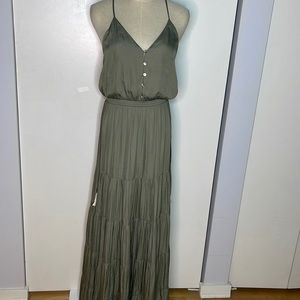 Anthropologie Olive Green Maxi Dress